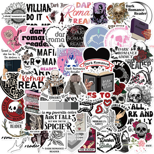 50-Pack Waterproof Dark Romance Stickers – Morally Gray, Villain-Inspired Bookish Decals