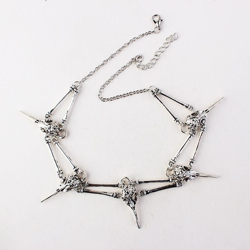 Gothic Bird Skull Necklace