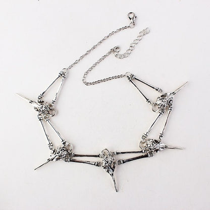 Gothic Bird Skull Necklace