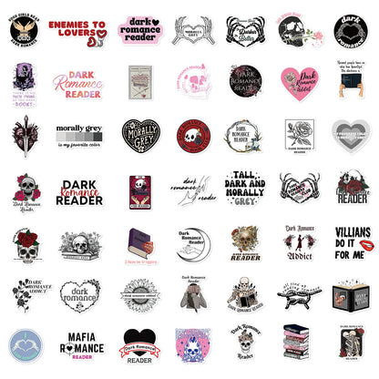 50-Pack Waterproof Dark Romance Stickers – Morally Gray, Villain-Inspired Bookish Decals