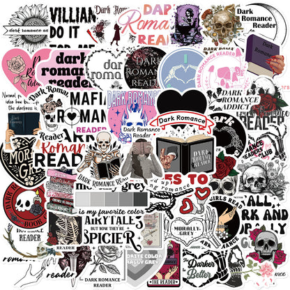 50-Pack Waterproof Dark Romance Stickers – Morally Gray, Villain-Inspired Bookish Decals